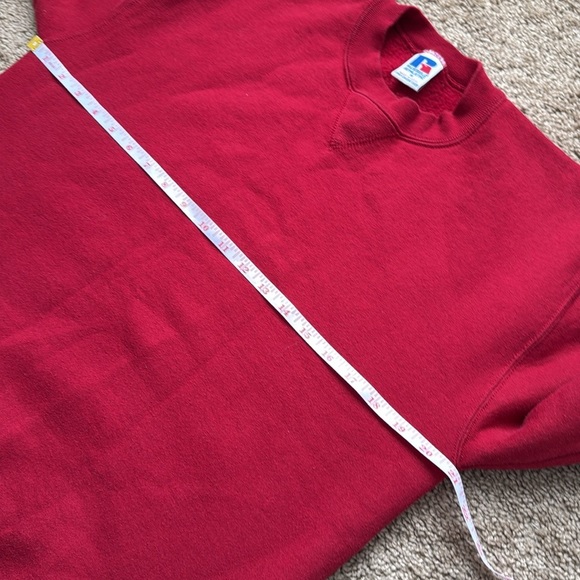 Vintage Russell Athletic Red Crewneck Made in USA Sweatshirt - Picture 5 of 7